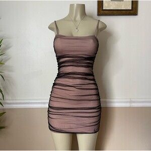 Ebonie N Ivory Women's Ruched Tulle Midi Dress